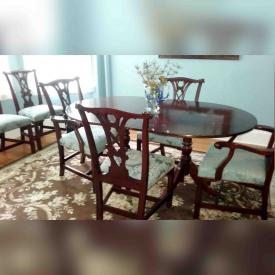 MaxSold Auction: This online auction features Dining Room Table and Chairs, Dansk Butcher Block Table With 4 Chairs, Reclining Chairs, Reclining Sofa, Highboy Dresser, Dining Room Table Extender and much more!